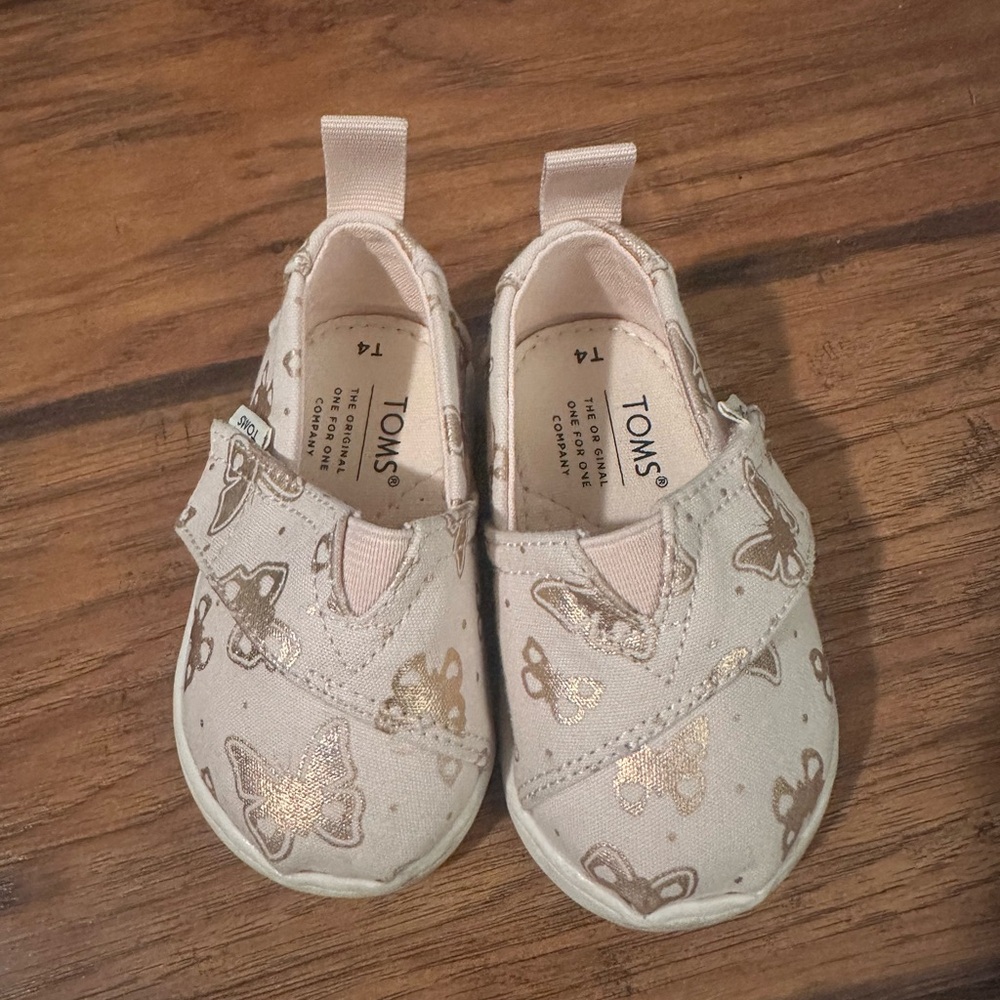 TOMS Baby Shoes with Butterfly Design